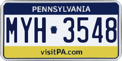 PA license plate MYH3548