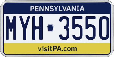 PA license plate MYH3550