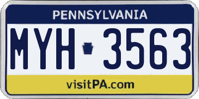 PA license plate MYH3563