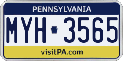 PA license plate MYH3565