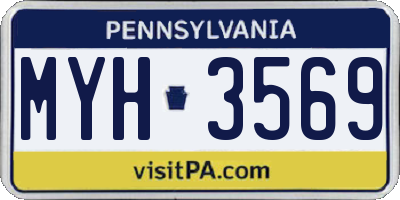 PA license plate MYH3569