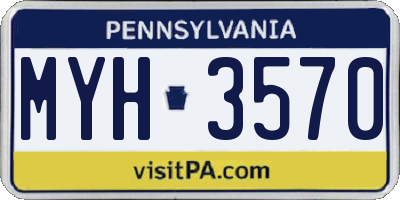 PA license plate MYH3570