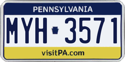 PA license plate MYH3571