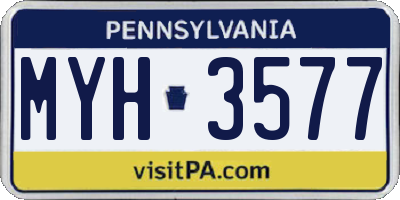 PA license plate MYH3577