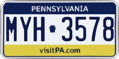 PA license plate MYH3578