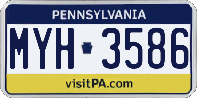 PA license plate MYH3586