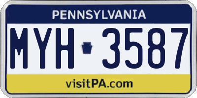 PA license plate MYH3587