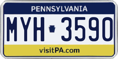 PA license plate MYH3590