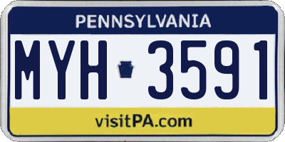 PA license plate MYH3591