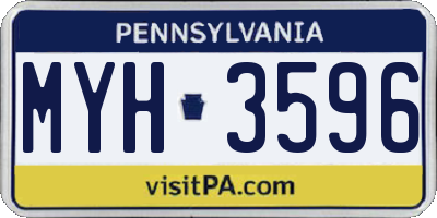 PA license plate MYH3596