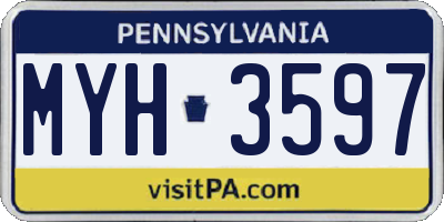 PA license plate MYH3597