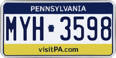 PA license plate MYH3598