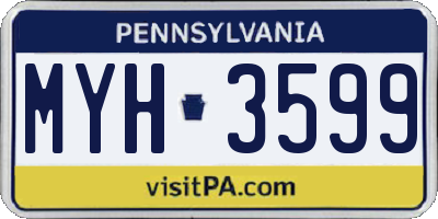 PA license plate MYH3599
