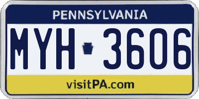 PA license plate MYH3606