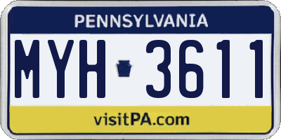 PA license plate MYH3611