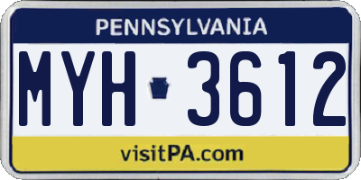 PA license plate MYH3612