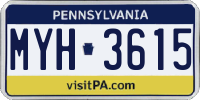 PA license plate MYH3615