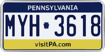 PA license plate MYH3618