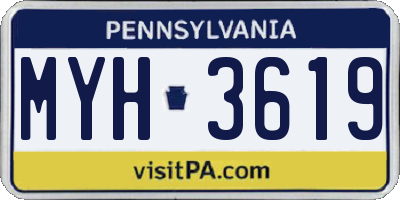 PA license plate MYH3619