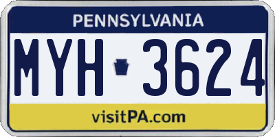 PA license plate MYH3624