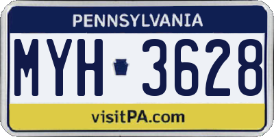 PA license plate MYH3628