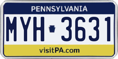 PA license plate MYH3631