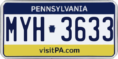 PA license plate MYH3633