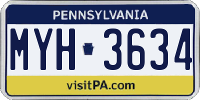 PA license plate MYH3634