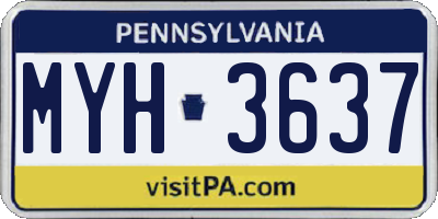 PA license plate MYH3637