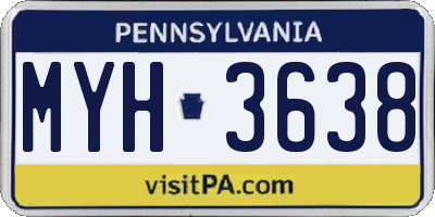 PA license plate MYH3638