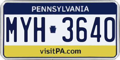PA license plate MYH3640