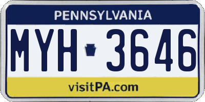 PA license plate MYH3646