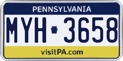 PA license plate MYH3658