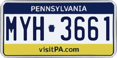PA license plate MYH3661