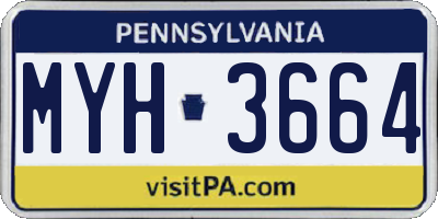 PA license plate MYH3664
