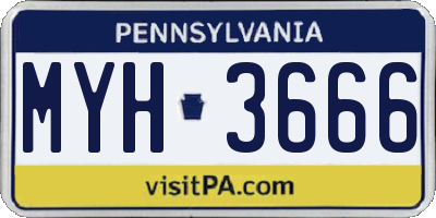 PA license plate MYH3666