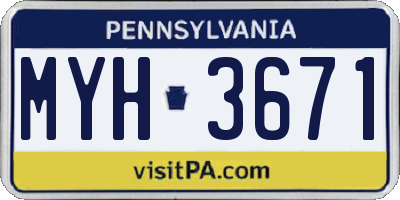PA license plate MYH3671
