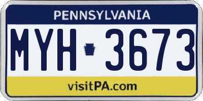 PA license plate MYH3673