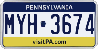PA license plate MYH3674