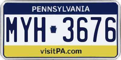 PA license plate MYH3676