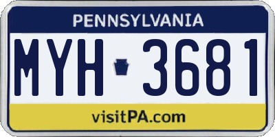 PA license plate MYH3681