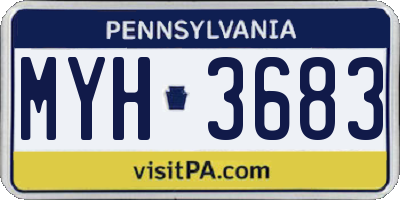 PA license plate MYH3683