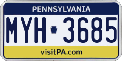 PA license plate MYH3685