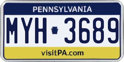 PA license plate MYH3689