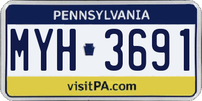PA license plate MYH3691