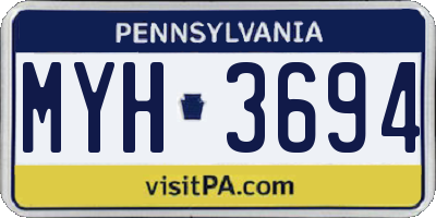 PA license plate MYH3694