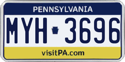 PA license plate MYH3696
