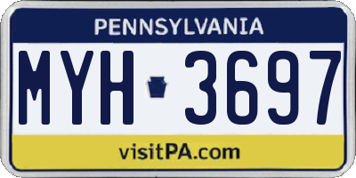 PA license plate MYH3697