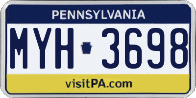 PA license plate MYH3698
