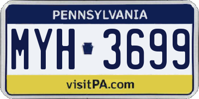 PA license plate MYH3699